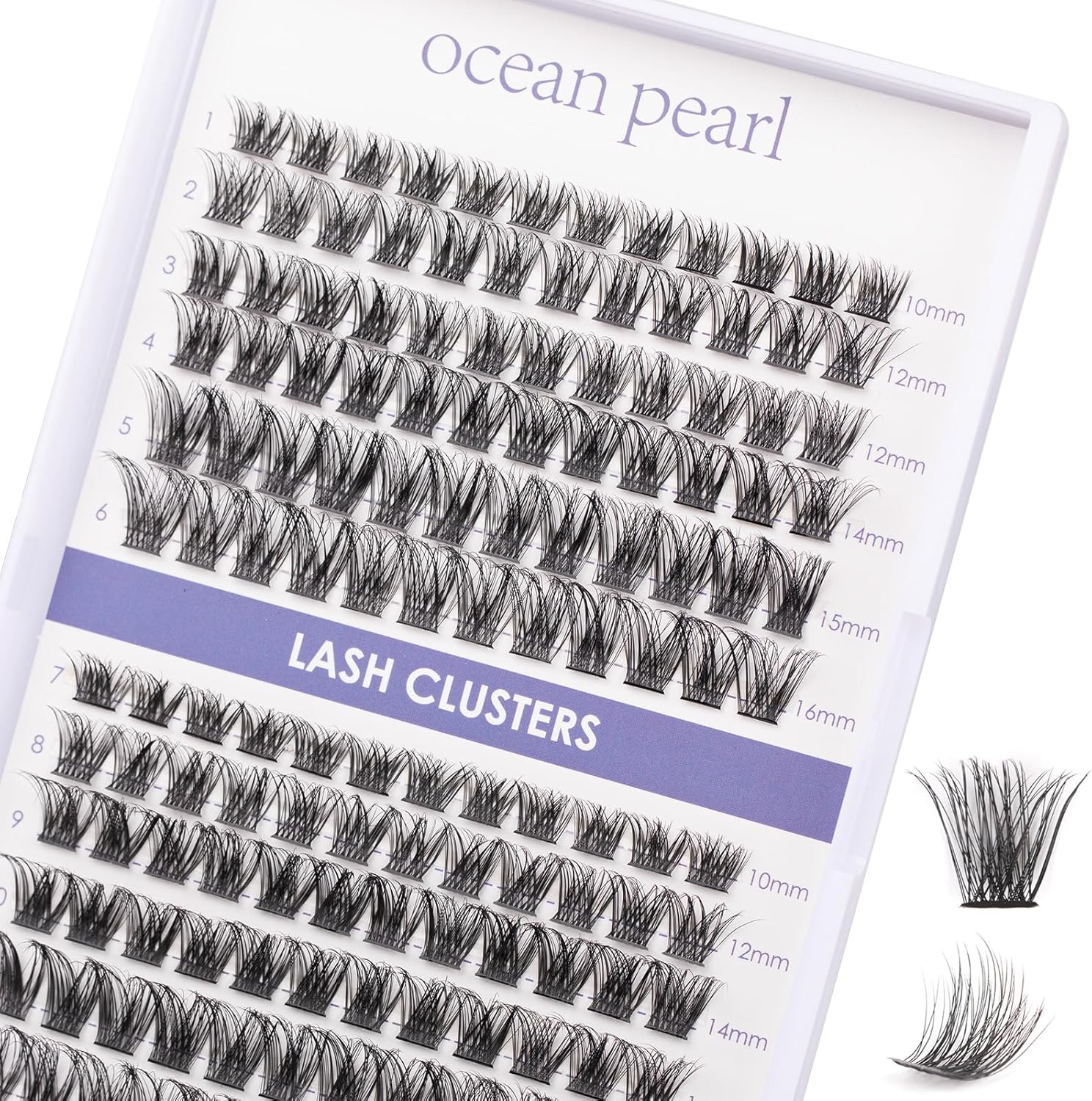 Individual Lashes 144 Cluster Lashes DIY Eyelash Extension Thin Band Wide Stem Lash Extensions Reusable Soft Natural Lightweight Easy to Apply at Home 10/12/14/15/16mm C/D Curl- OP17
