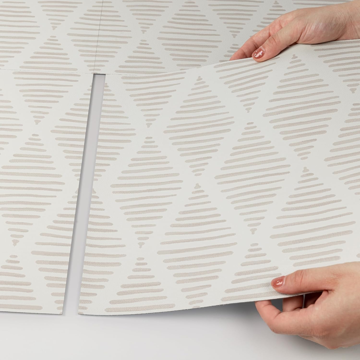 Elffloor Peel and Stick Floor Tile Waterproof for Bathroom, 11.8"x11.8" Peel and Stick Flooring, Self Adhesive Easy to Install Geometric Line Pattern Flooring, Multi Use for Home Decoration, 10pcs