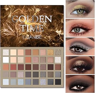UCANBE Nude Eyeshadow Makeup Palette, 40 Color Matte Shimmer Glitter Eye Shadow, Neutral Black Dark Grey Smoky Make Up Pallet Highly Pigmented Long Lasting Waterproof
