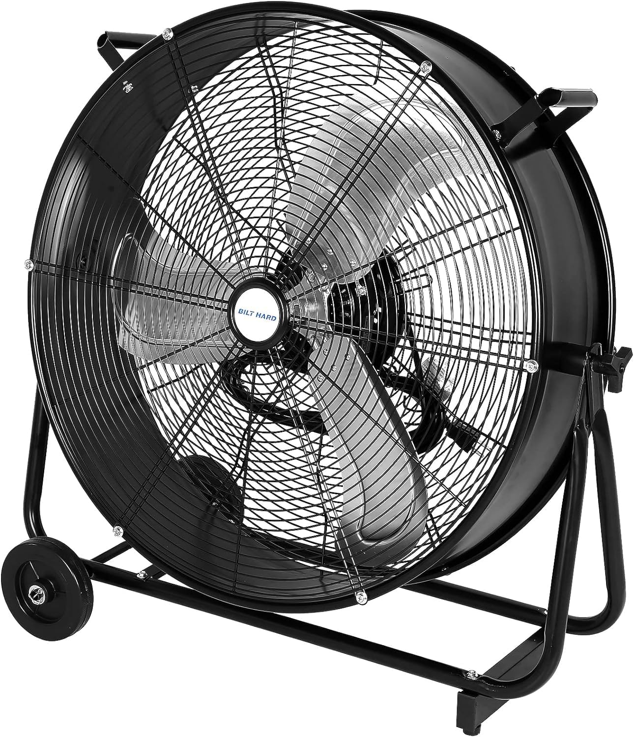 BILT HARD 24" 8100 CFM High Velocity Industrial Drum Fan, 3-Speed Heavy Duty Metal Shop Fan for Warehouse, Workshops, Garage, Factory and Basement - UL Listed