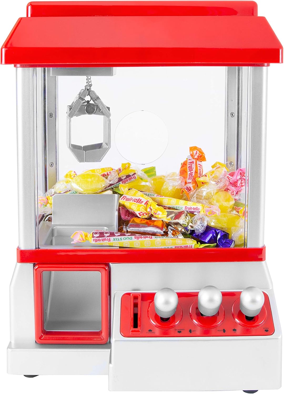 Global Gizmos 55739 Candy Grabber/Battery Operated Kids Game/Retro Arcade Attraction/Novelty Sweets Dispenser/Coins Included