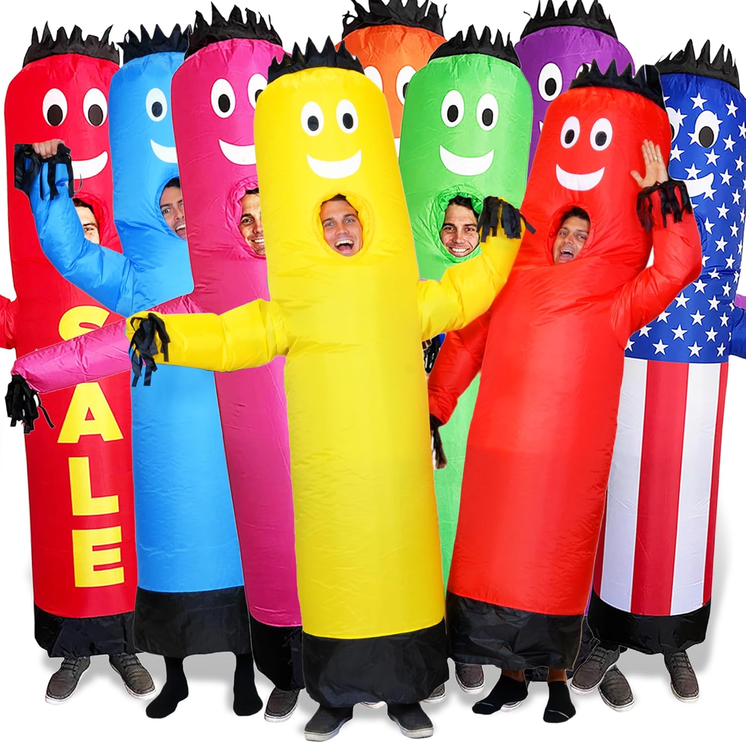 LookOurWay Inflatable Tube Man Costume - Wacky Wavy Arm Guy Funny Inflatable Halloween Costume for Adults