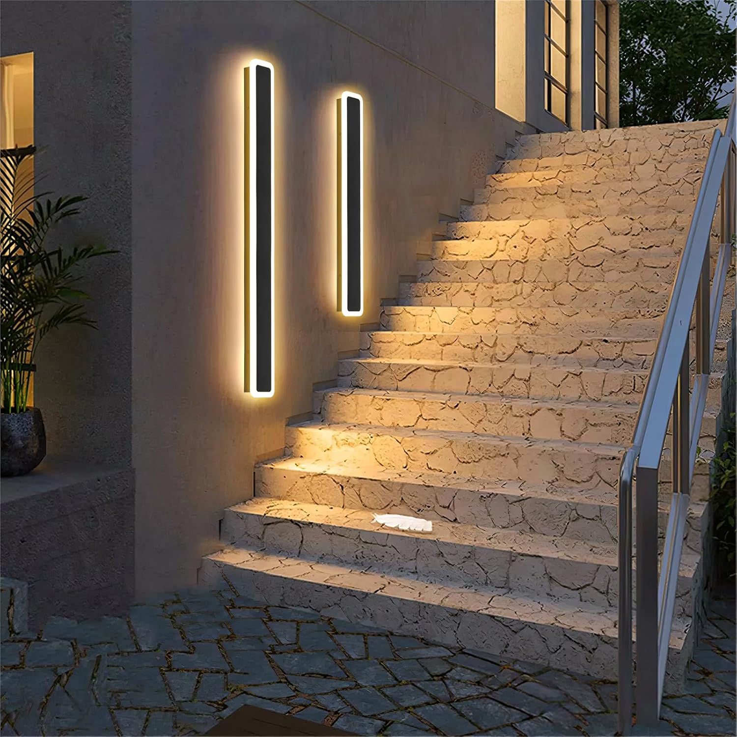 10Pack 30W Outdoor LED Wall Light, 6500K Wall Mounted Acrylic Long Strip Wall Light Porch Wall Lights Outdoor for Garden Hallway Living Room