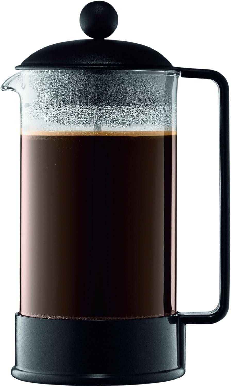 Bodum 34oz Brazil French Press Coffee Maker, High-Heat Borosilicate Glass, Black - Made in Portugal