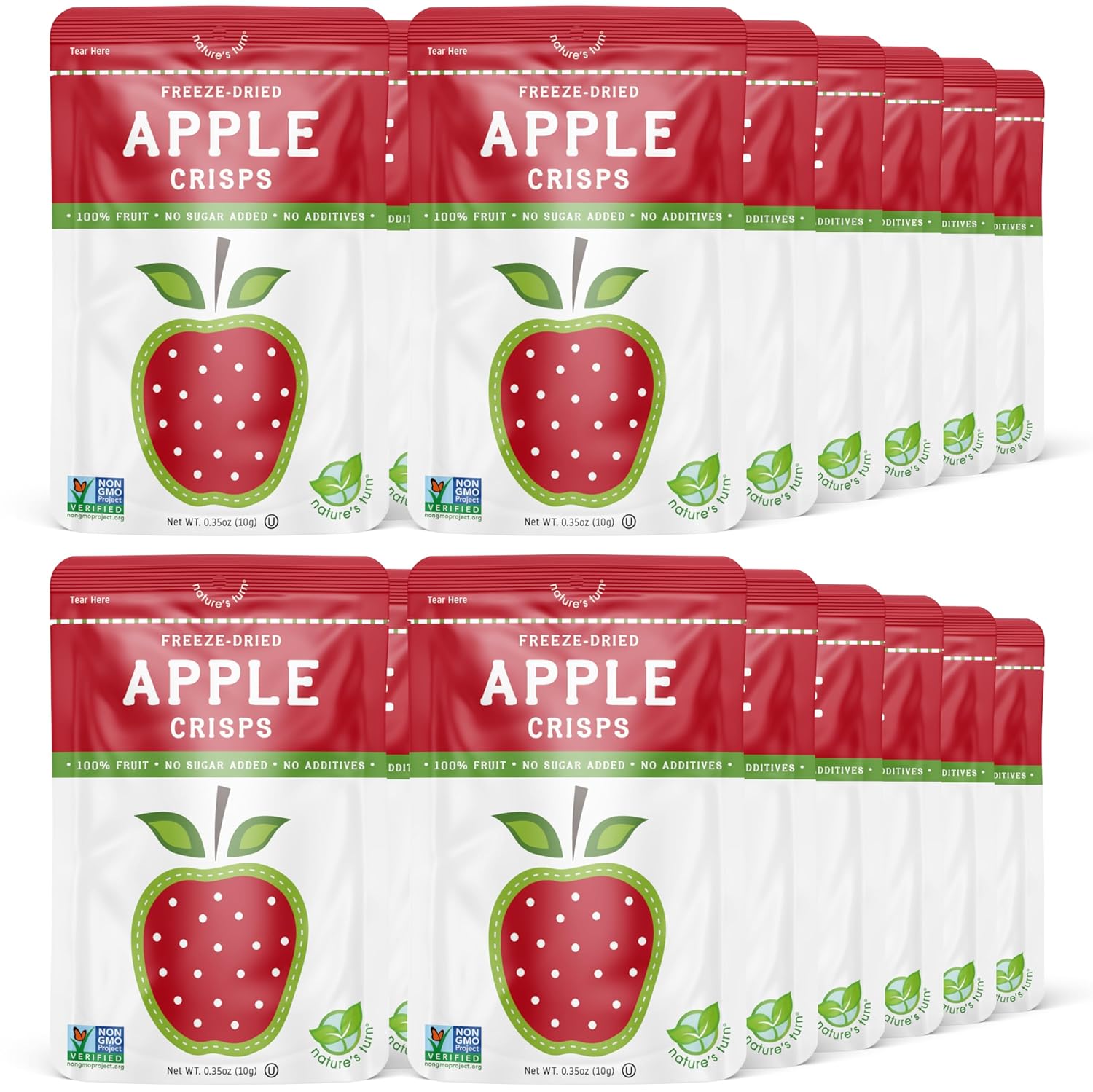Nature’s Turn Freeze-Dried Fruit Snacks, Apple Crisps, Pack of 24 (0.35 oz Each)