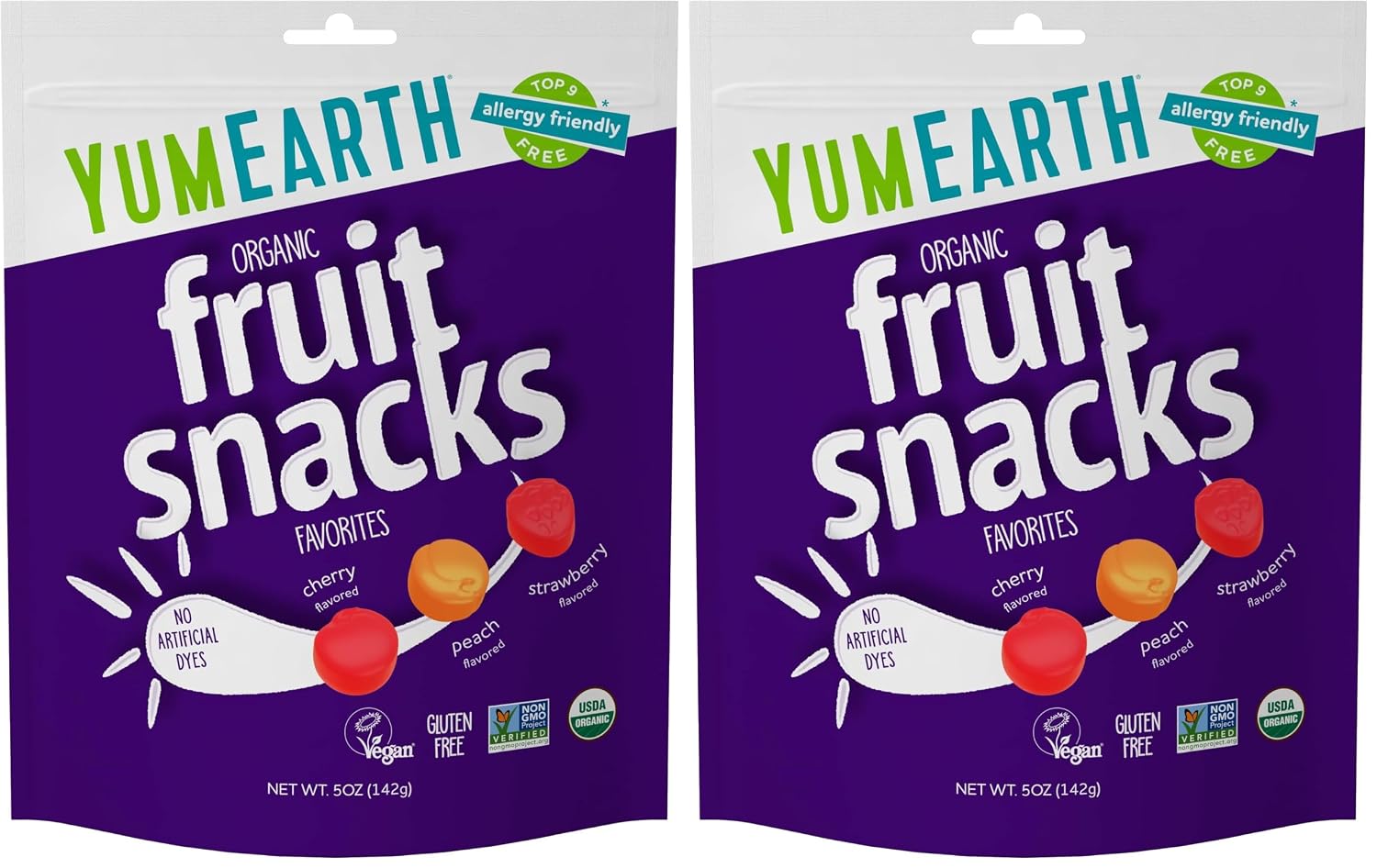 YumEarth Organic Fruit Snacks, Assorted, 5 Oz (Pack of 2)