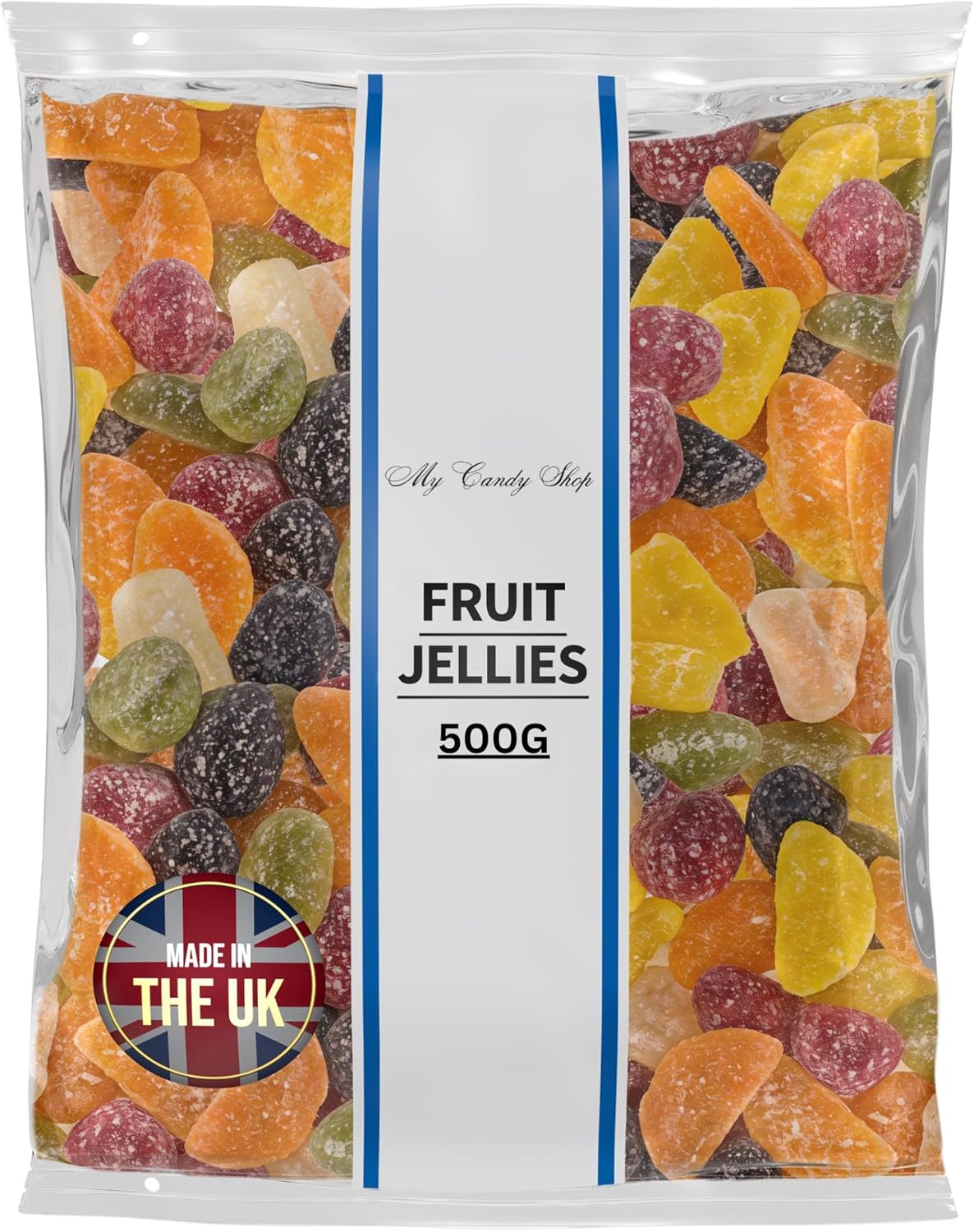 Taverners Fruit Jellies sweets 500G - Assorted Flavour Sweets with Natural Colours & Flavours, Made with Real Fruit Juice - Soft, Chewy Sweets with Sugar Coating Ideal for Sharing