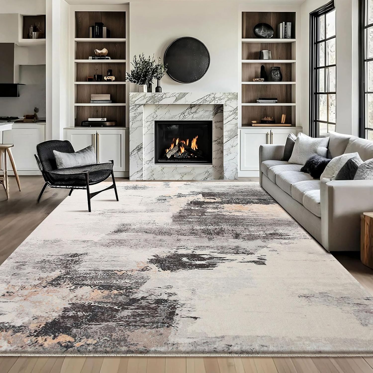 Large Rugs Living Room Carpet 200x300 Soft Memory Foam Short Pile Modern Abstract Area Rug for Bedroom Floor Mat for Indoor Decor