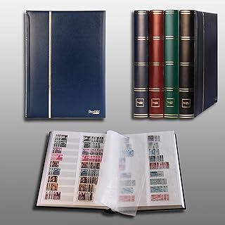 Prophila Stamp Album (New) 60 White Divided Sides, Padded Blue Cover