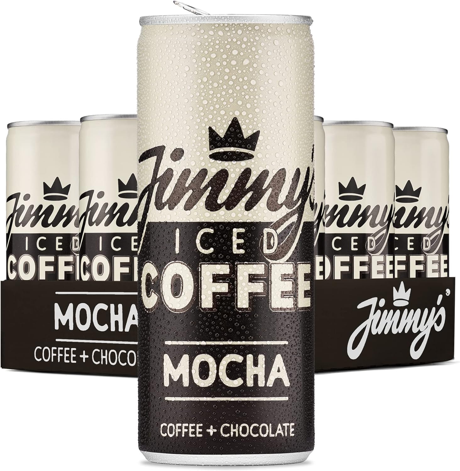 Iced Mocha by Jimmy's Iced Coffee | Chocolate Coffee Flavour | Multipack of 12 x 250ml SlimCans | Refreshing, Ready to Drink Iced Coffee Cans | Cold Mocha Drink with Single Origin Arabica Coffee Beans