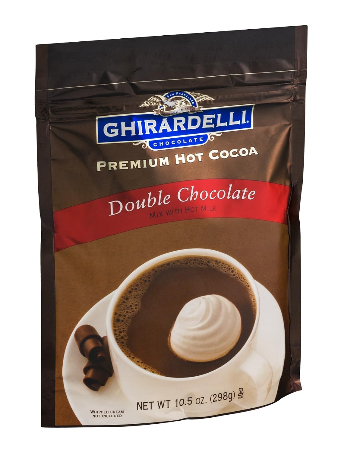 Ghirardelli Double Chocolate Premium Hot Cocoa, 10.5 Ounce - 6 per case.