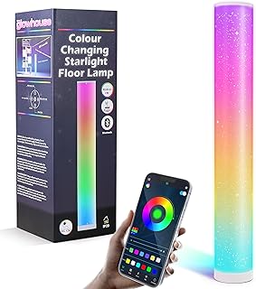 Starlight LED Colour Changing Light, 88cm Tall, App-Controlled LED Corner Lamp, Music Sync Feature, Warm White and Colour Changing Single C Corner Light Bar Lights for Living Room