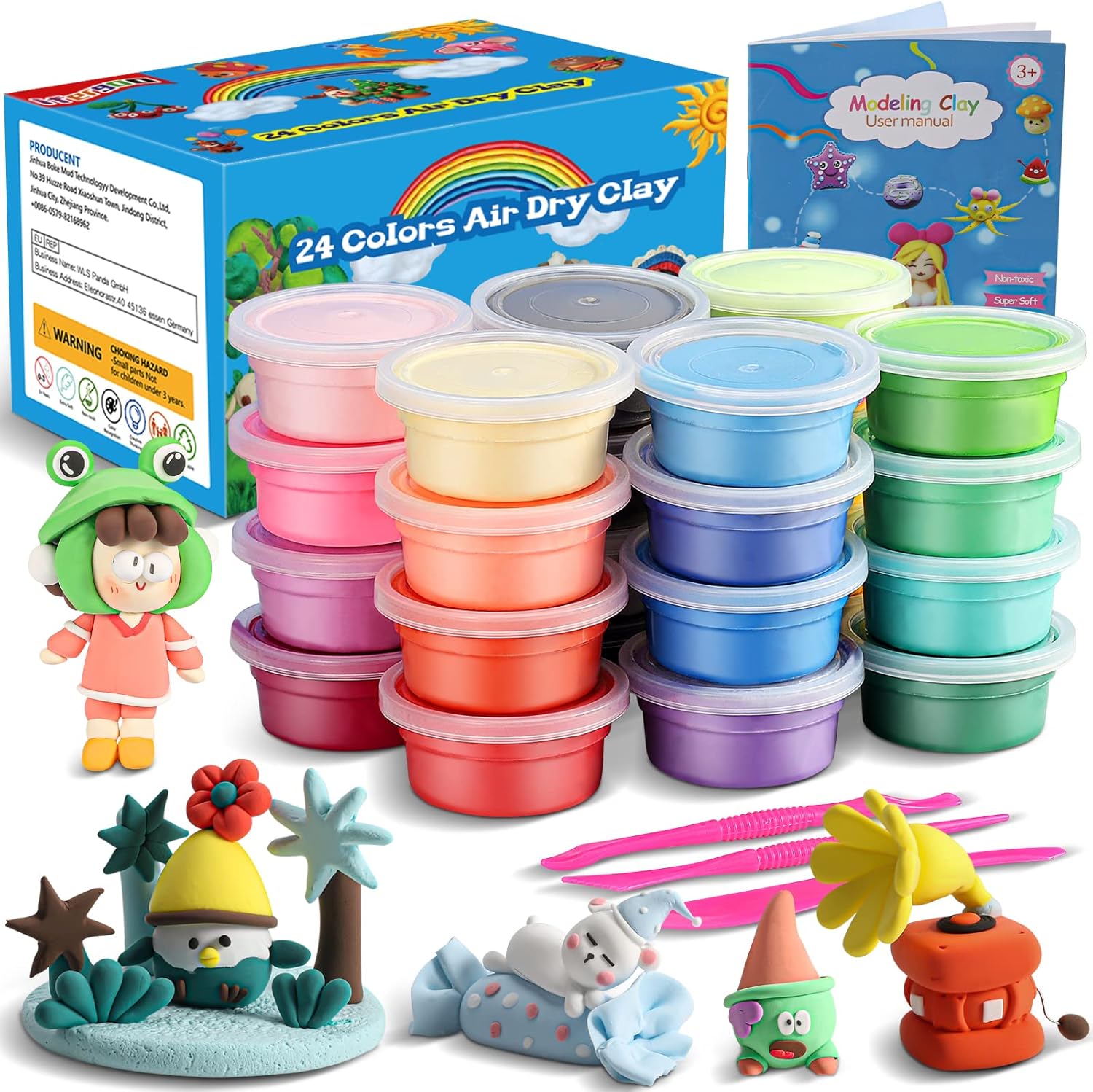 iFergoo Magic Clay 24 Colours Modelling Clay DIY Creative Modelling Dough Modelling Clay Tools