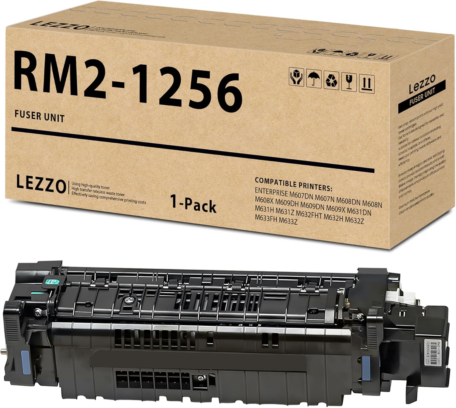 RM2-1256 Fuser Unit 1-Pack 110V Compatible for HP RM2-1256 fuser for Enterprise M607 M608 M609 M631 M632 M633 Printer, Replacement Fusing Assembly for L0H24A (L0H24-67901)