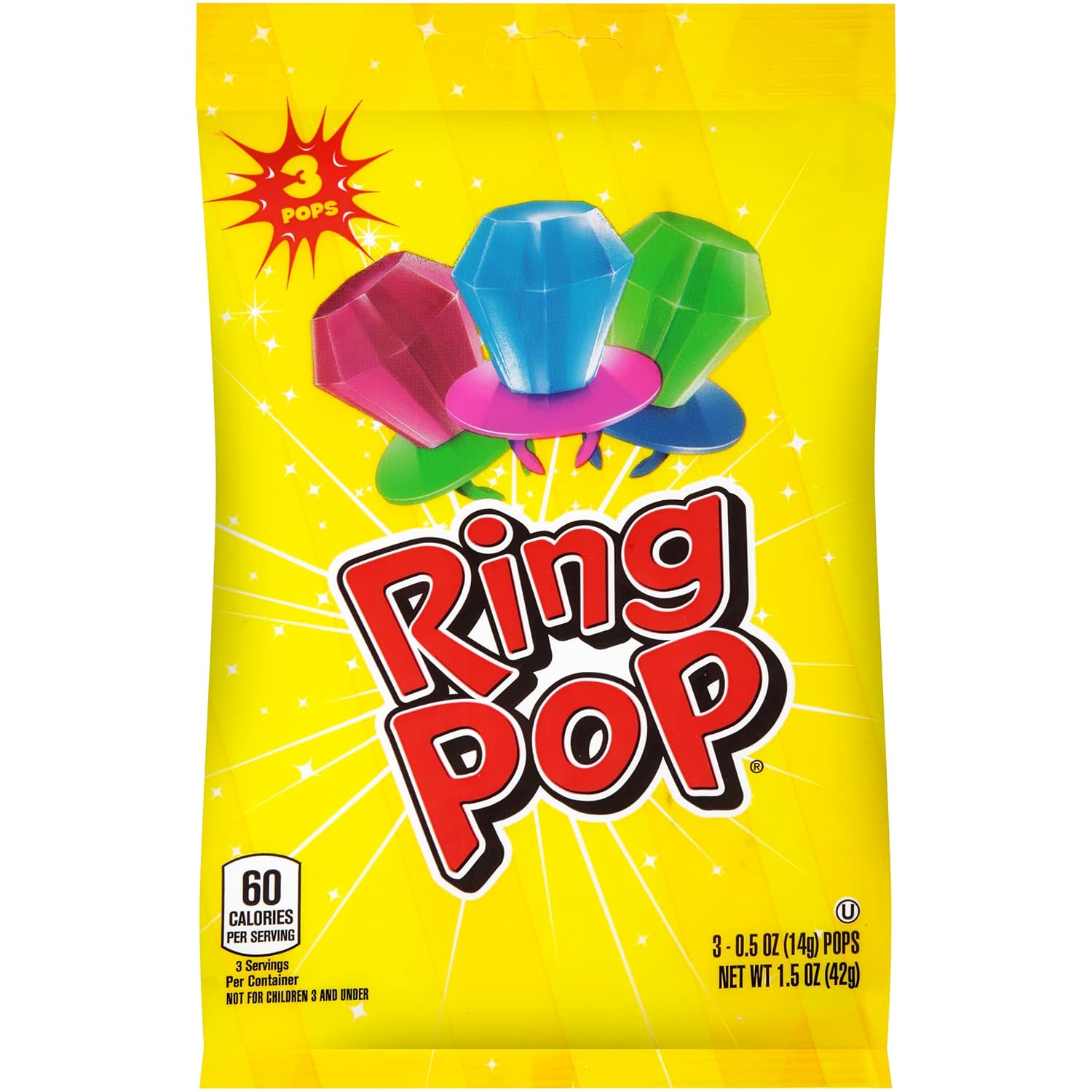 Ring Pop Individually Wrapped Bulk Variety Party Pack Lollipop Suckers W/ Assorted Flavor, 3Count (Pack Of 12) - Fun Candy for Birthdays and Celebrations