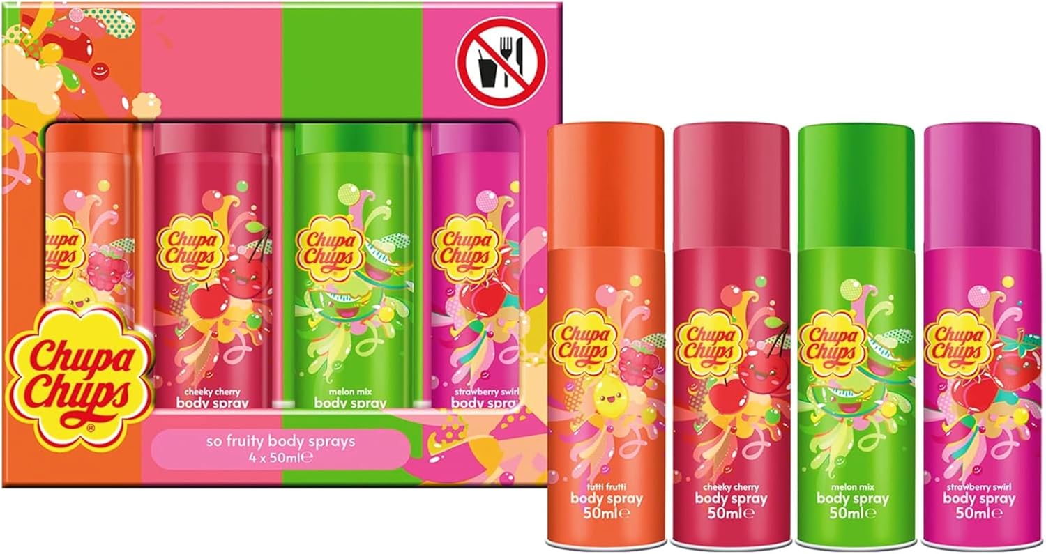 CHUPA CHUPS DEO.BODY SPRAYS - CHERRY, MELON, PEACH, STRAWBERRY GIFT SET