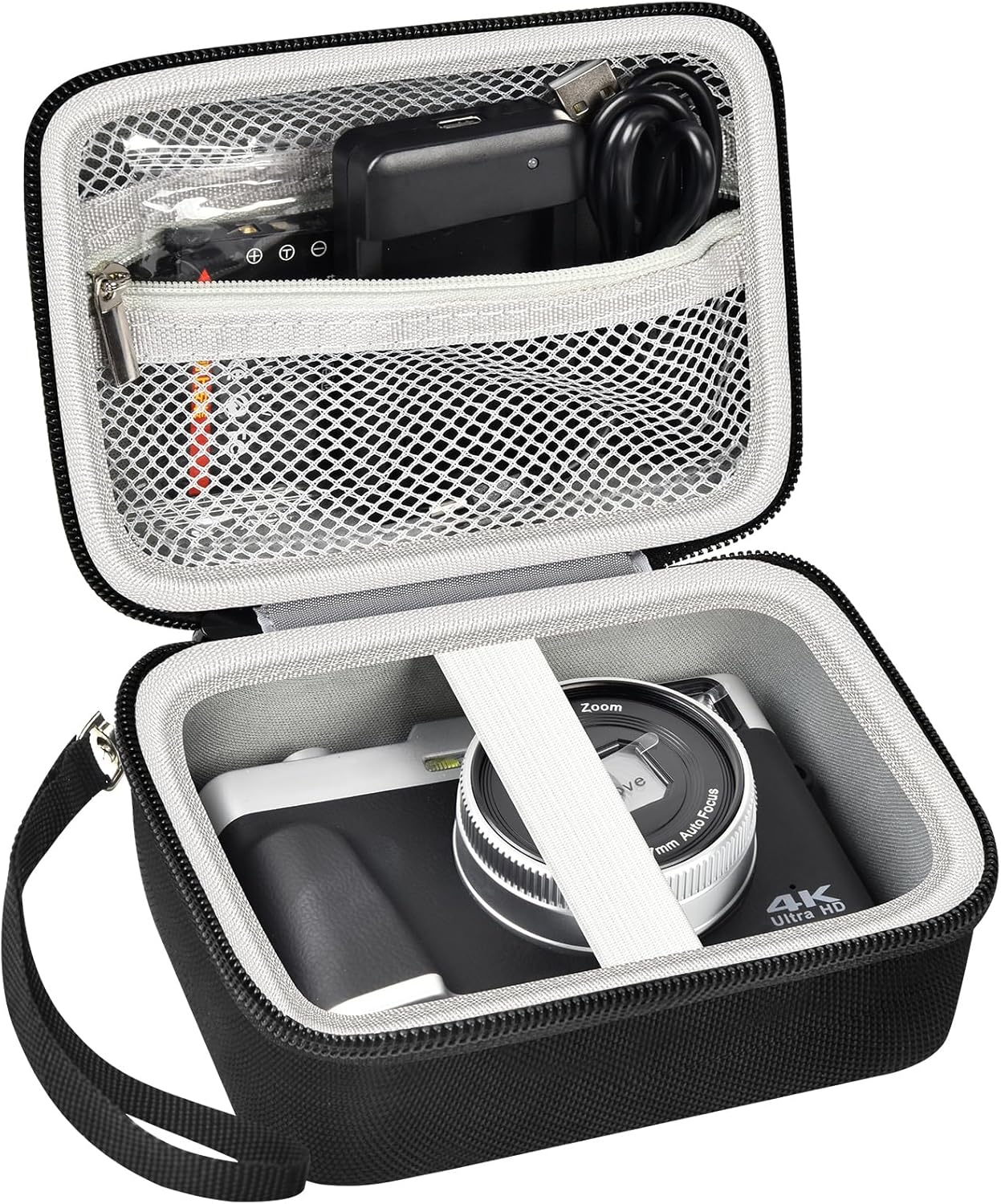 Hard Case Compatible with Sony ZV-1/ ZV-1F/ ZV-1 II Digital Camera,Portable Camera Storage Cover for ToAuite for Lecnippy for Bifevsr for Lecran 4K 5K Digital Camera-Black Bag+Black Zipper(Box Only)