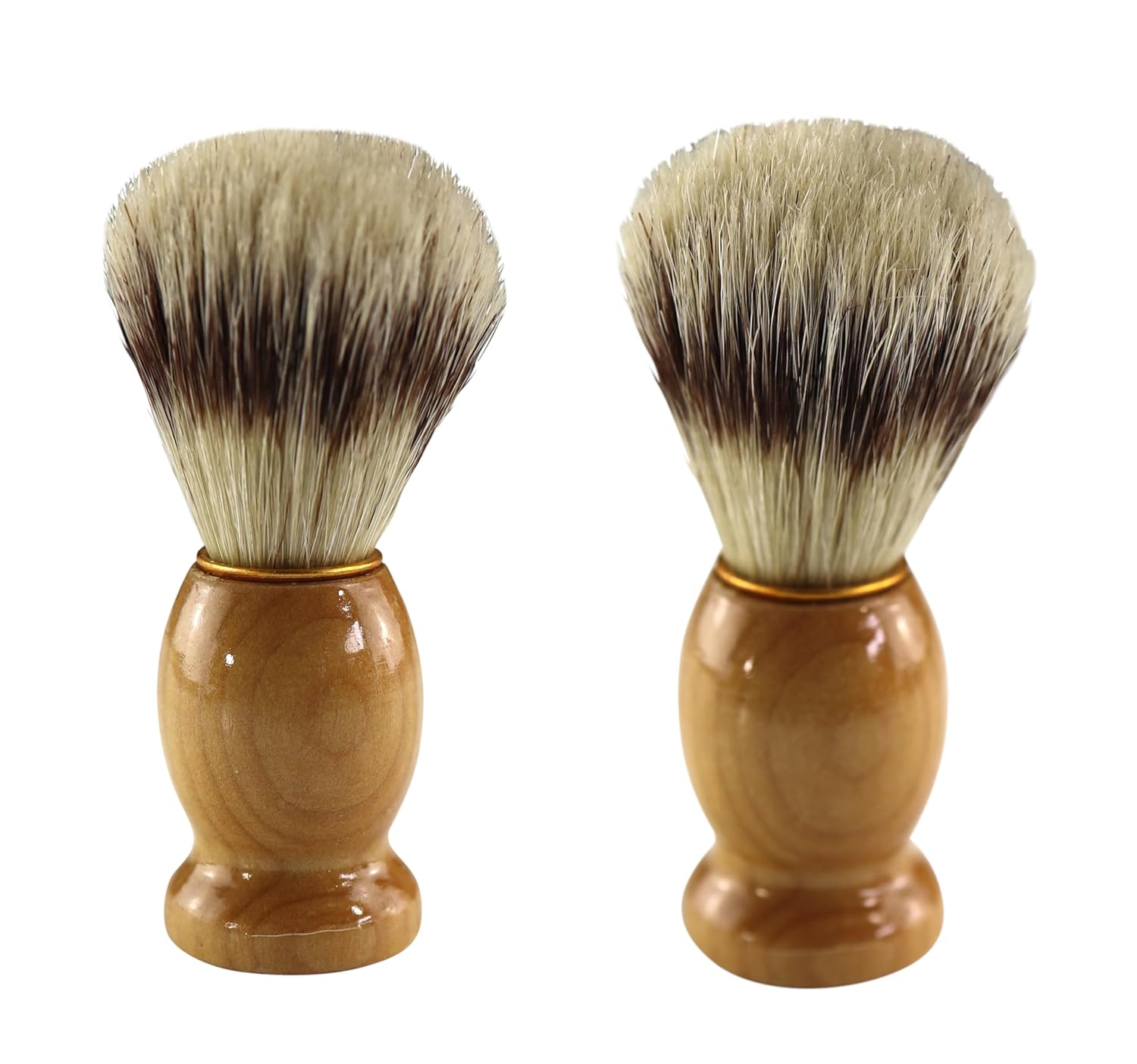 Iconikal 2-Pack Wood Handled Badger Hair Shaving Brush For Use With Aeorsol-Free Shaving Cream
