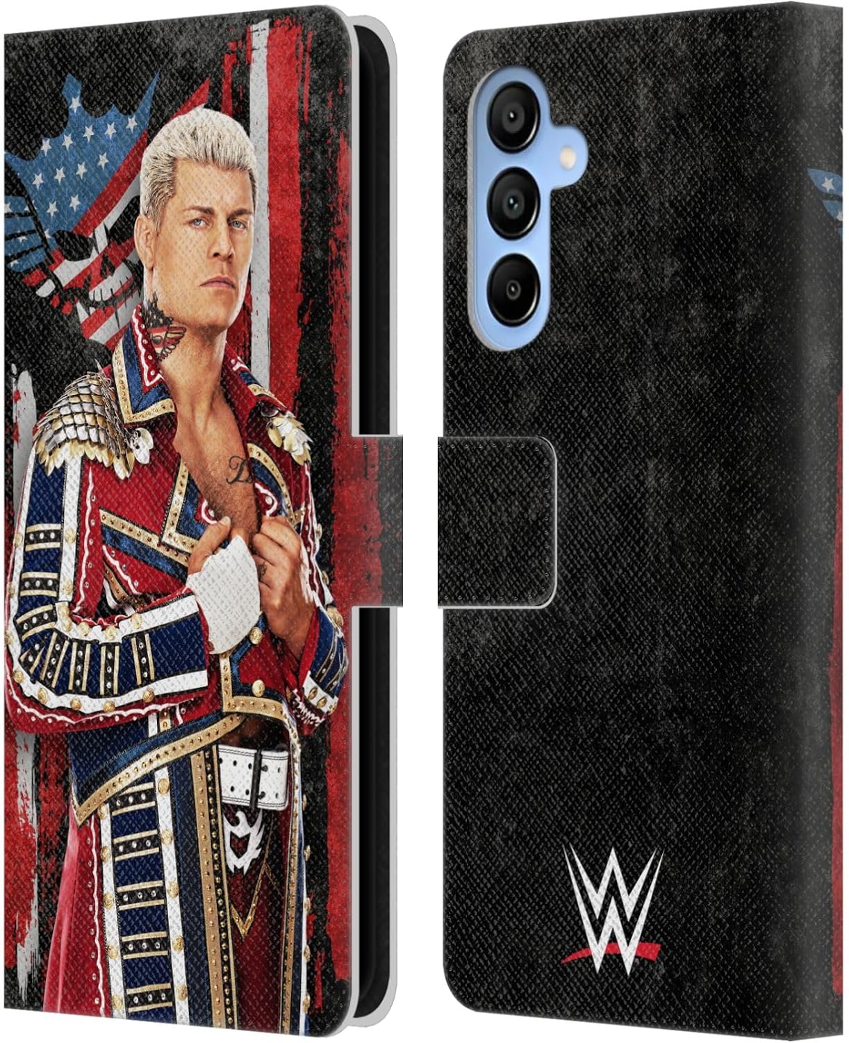 Head Case Designs Officially Licensed WWE Superstar Flag Cody Rhodes Leather Wallet Case Compatible With Samsung Galaxy A16 5G