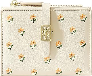 YINHEXI Women's Wallet, Faux Leather, Off White, Water Resistant, 5 Card Slots, 1 Cash Slot, 1 ID Window, 1 Zipper Coin Pocket, Portable, Fashionable, 4.53.71.2 Inch