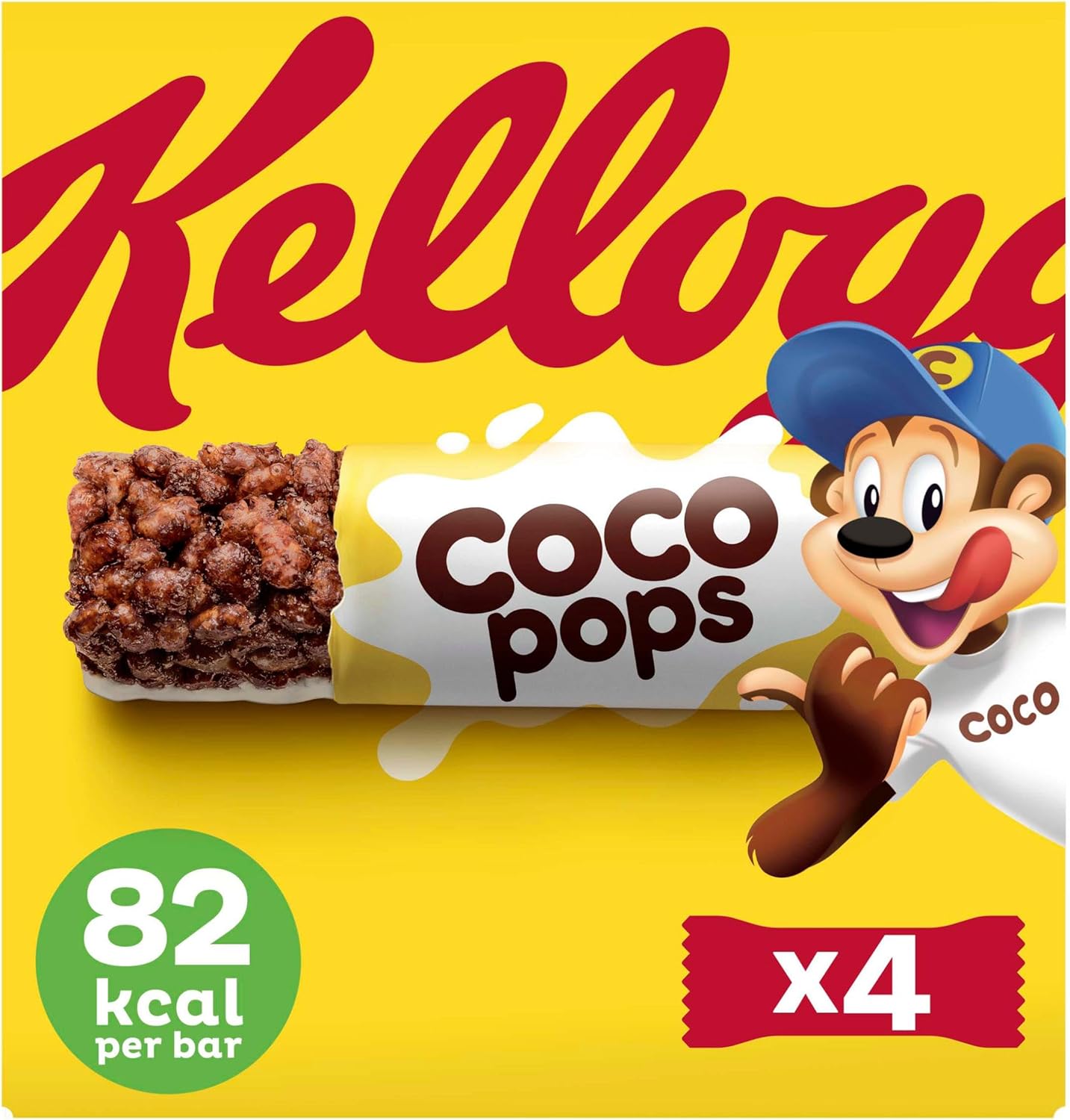 Kellogg's Coco Pops Chocolate Breakfast Cereal Bars 4 x 20g