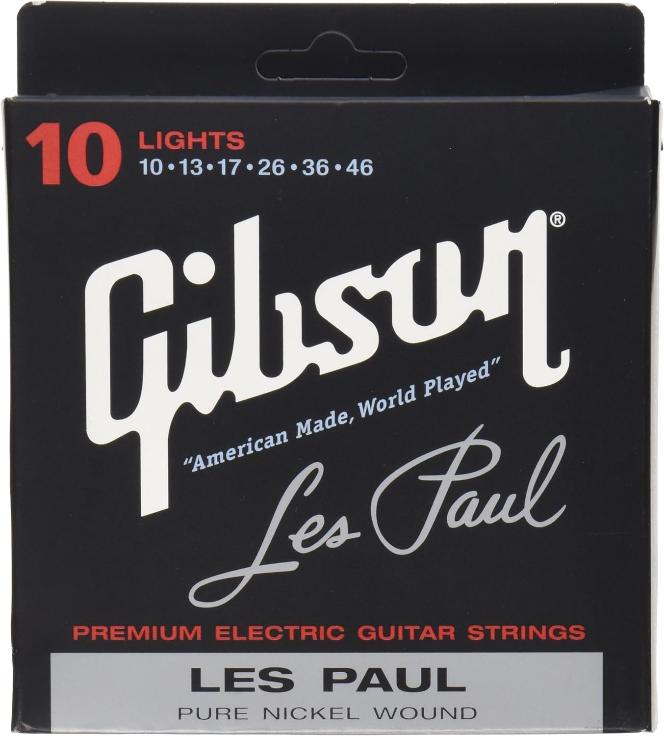 Gibson Les Paul Premium Electric Guitar Strings, Light Gauge 10-46