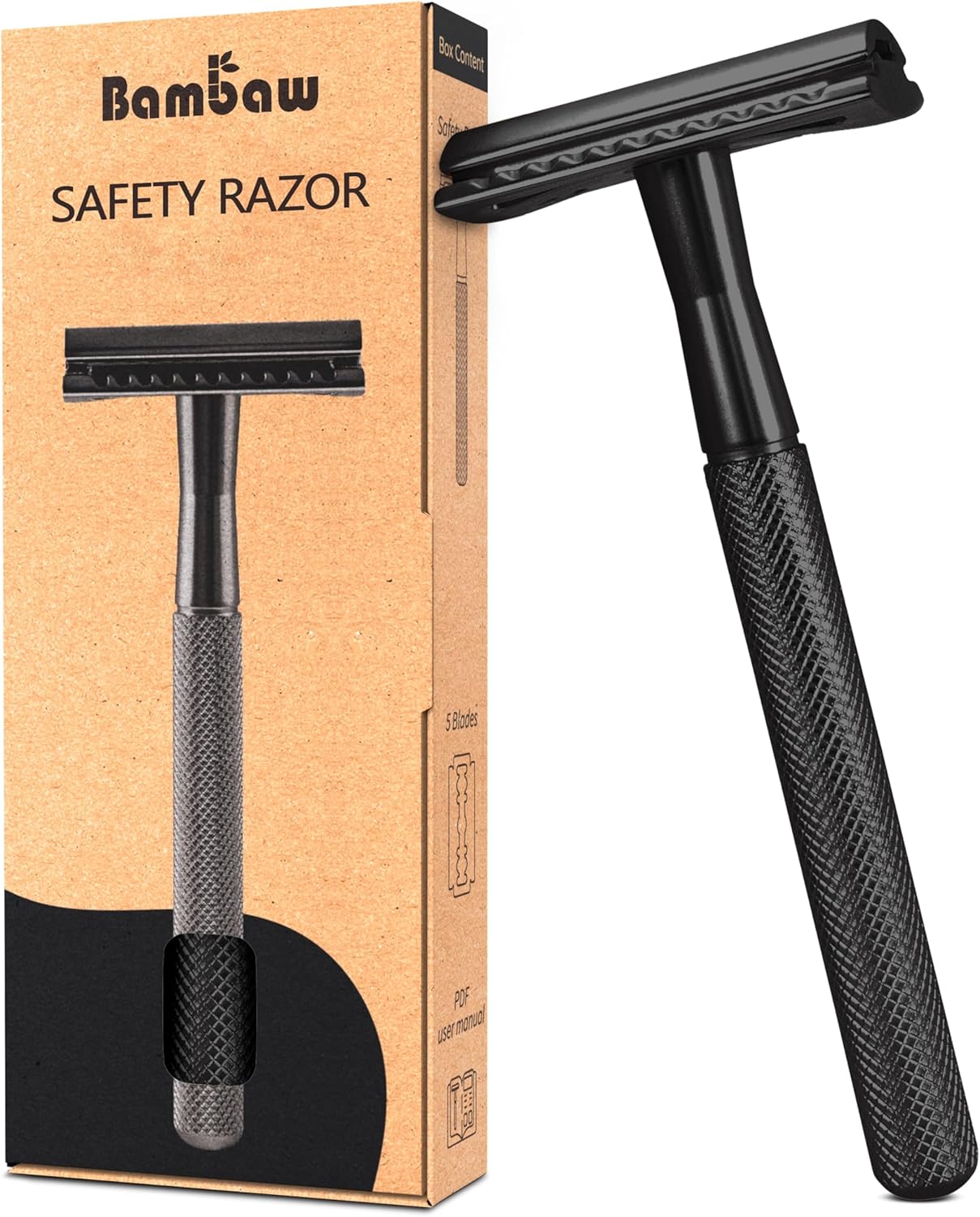 Bambaw - Safety Razor - Black Metal - Stainless Steel