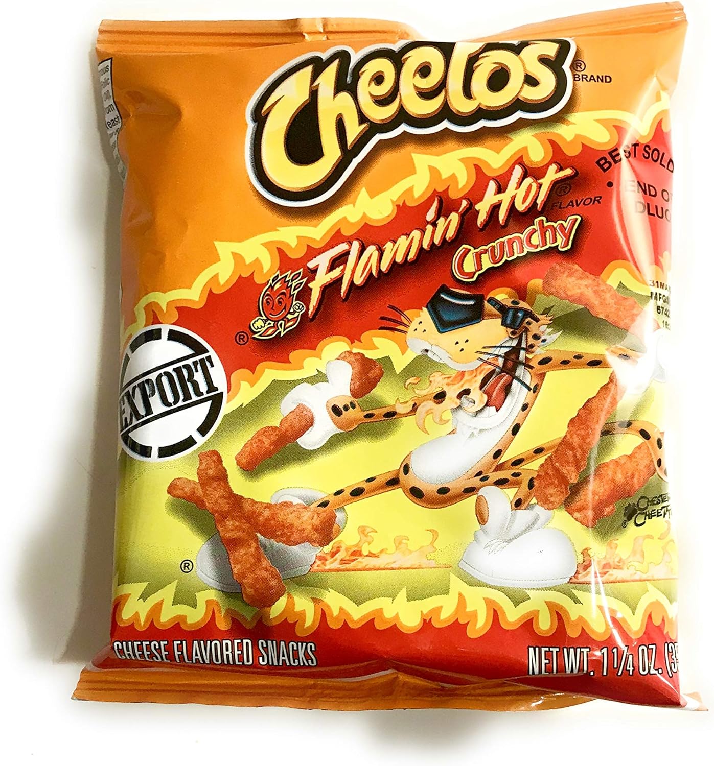 Cheetos Crunchy Flamin Hot 1.25oz/35.4g Pack of 12 American US Import