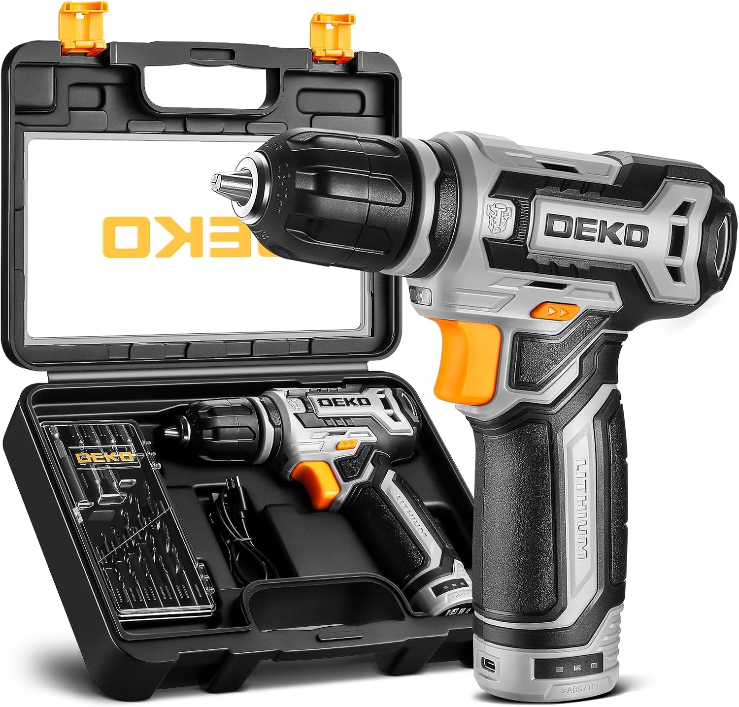 Cordless Drill: DEKO PRO 12V Power Battery Drill Set with Small Electric Drills and 3/8-inch Keyless Chuck with Portable Tool Set Gift Box