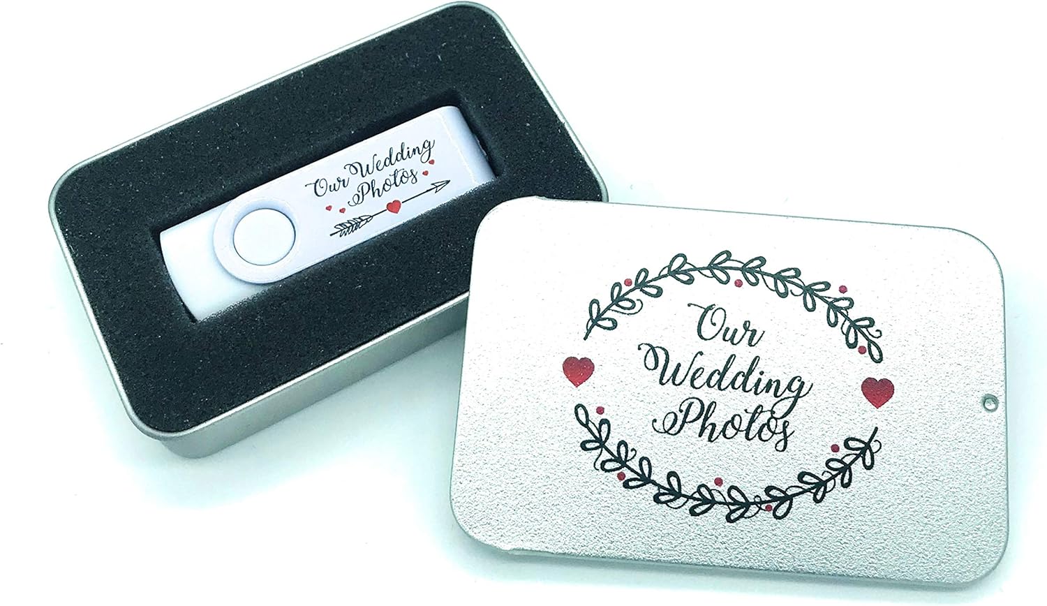 Our Wedding Photos 32gb White USB Flash Drive Memory Stick in Gift Tin (32gb)