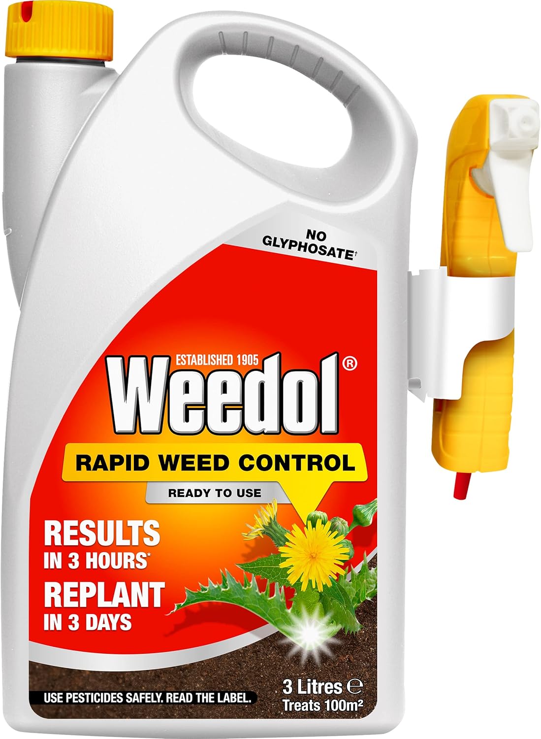 Weedol Rapid Weedkiller with Manual Sprayer, Ready To Use, 3L