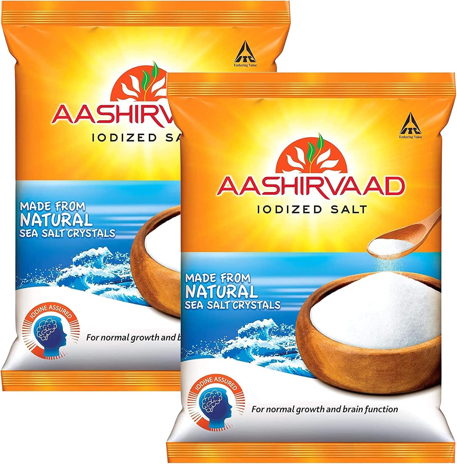 Ashirvaad Salt 1 kg (Pack of 2) – Iodized Salt – Natural Sea Salt – Right Amount of Iodine – Solar Evaporated