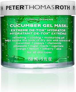 Peter Thomas Roth | Cucumber Gel Mask | Extreme De-Tox Hydrator, Cooling and Hydrating Facial Mask, Helps Soothe the Look of Dry and Irritated Skin, 5 fl oz (Pack of 1)