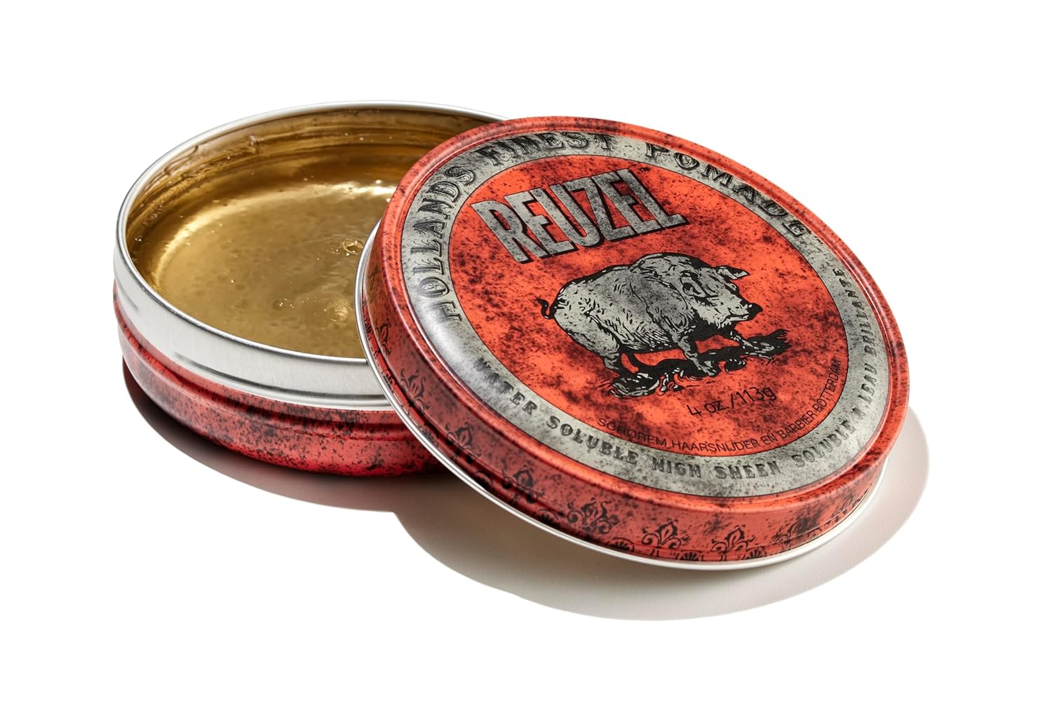 REUZEL Red Pomade, Medium All Day Hold, Water Soluble Styling, High Shine and Flake Free, Easy To Wash Out, For All Hairstyles