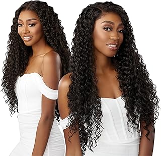 Sensationnel Bare Lace 13x6 wigs - Unit 5 Glueless synthetic with 180 degree preplucked hairline Non lifting 2040 larger grid thinner lace - BareLace unit 5 (1B OFFBLACK)