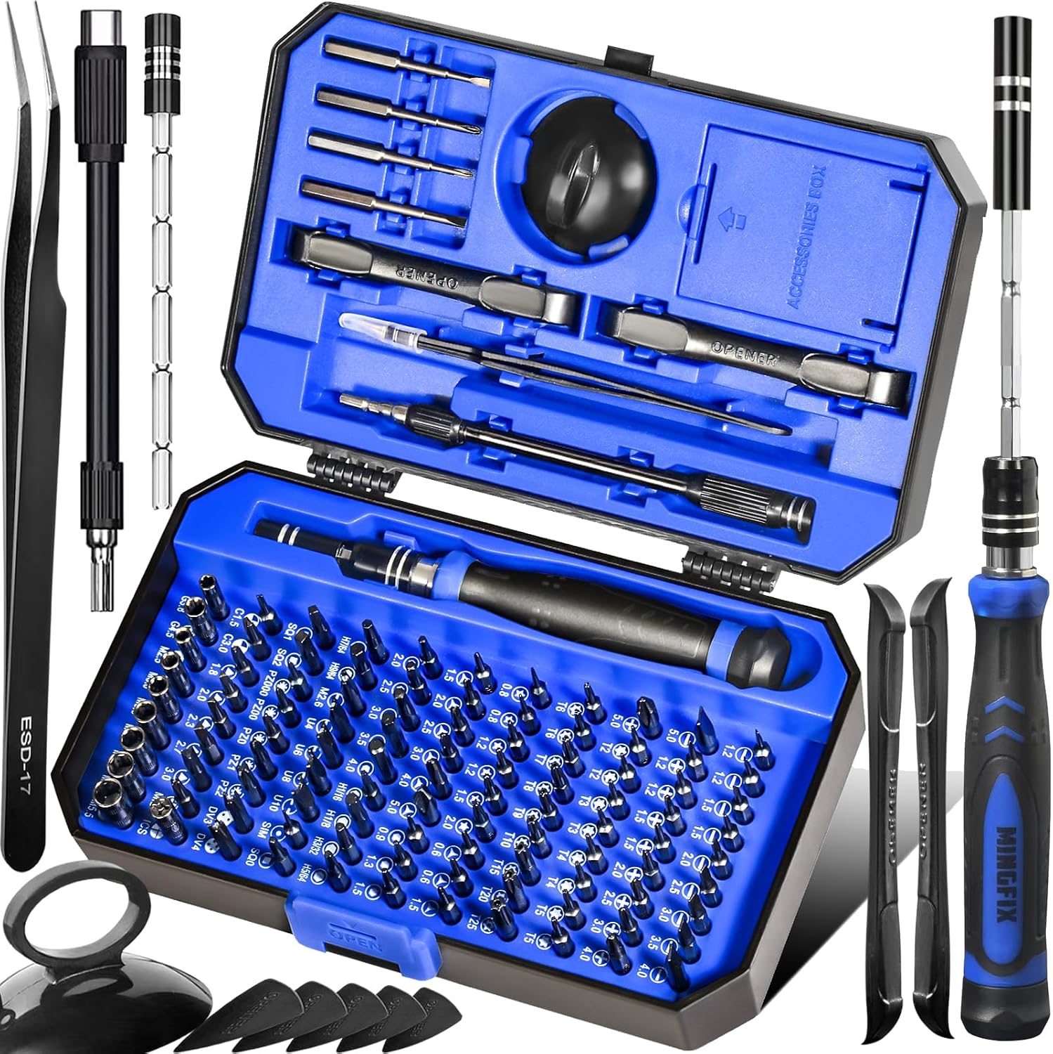 Precision Screwdriver Set with 103 Multi Bits, MINGFIX 115 in 1 Small Magnetic Repair Tool Kit for MacBook,Laptop,PC,Computers, iPhone, Electronics,PS5,PS4,Nintendo Switch, Xbox,Watches & Eye Glasses