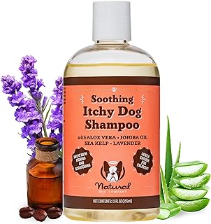 Natural Dog Company Itchy Dog Shampoo, 12 oz., Dog Dry Skin Treatment, Dog Itch Relief, Hypoallergenic, Plant Based Ingredients, Deodorizing Dog Shampoo, Relief from Skin Allergy Symptoms