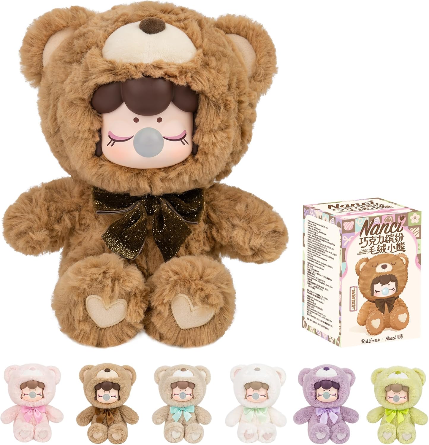 Rolife Nanci Action Figure Colorful Chocolate Cutie Bear Plush Toy Surprise Box Collectible Figures Christmas Birthday Gifts