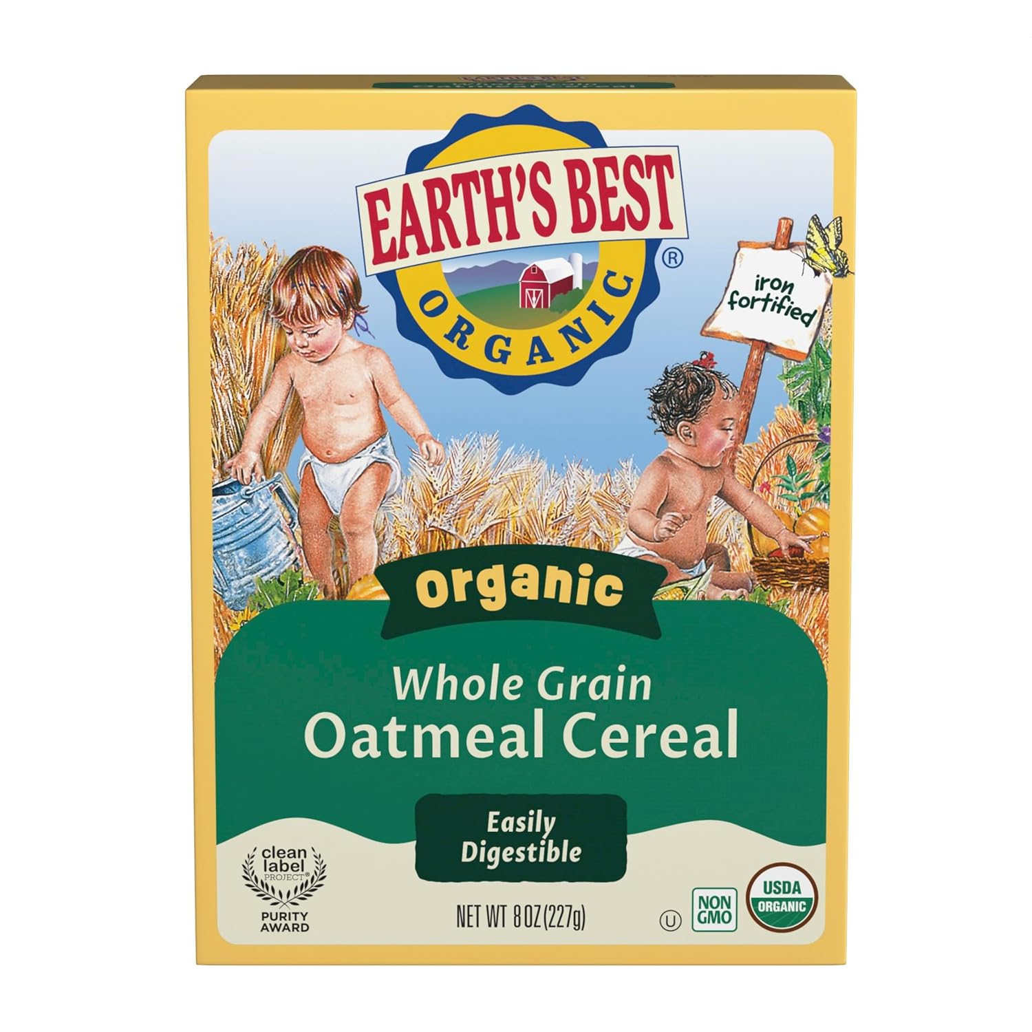Earth's Best Organic Whole Grain Oatmeal Cereal 8 Oz (Pack of 6)