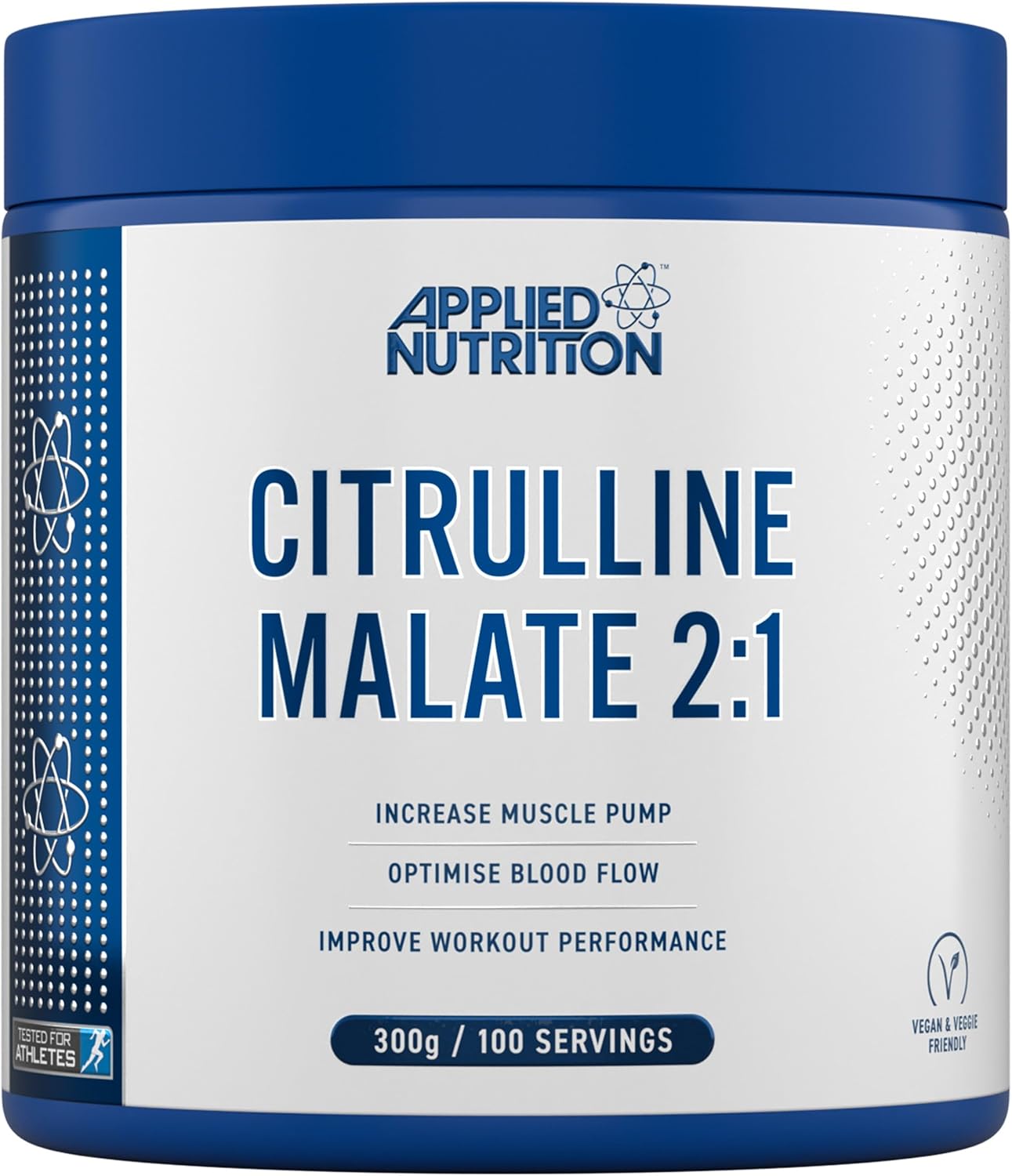Applied Nutrition Citrulline Malate 2:1 | 3000mg per Serving Nitric Oxide Booster Amino Acid Powder Supports Muscle Recovery Improves Performance Vegan Gluten Free (300g - 100 Servings) (Unflavoured)