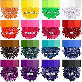 Candle Dyes for Soy Candle Making - Wax Сolor Dye Color Chips for Soy Wax - 16 Popular Colors Wax Dye Flakes