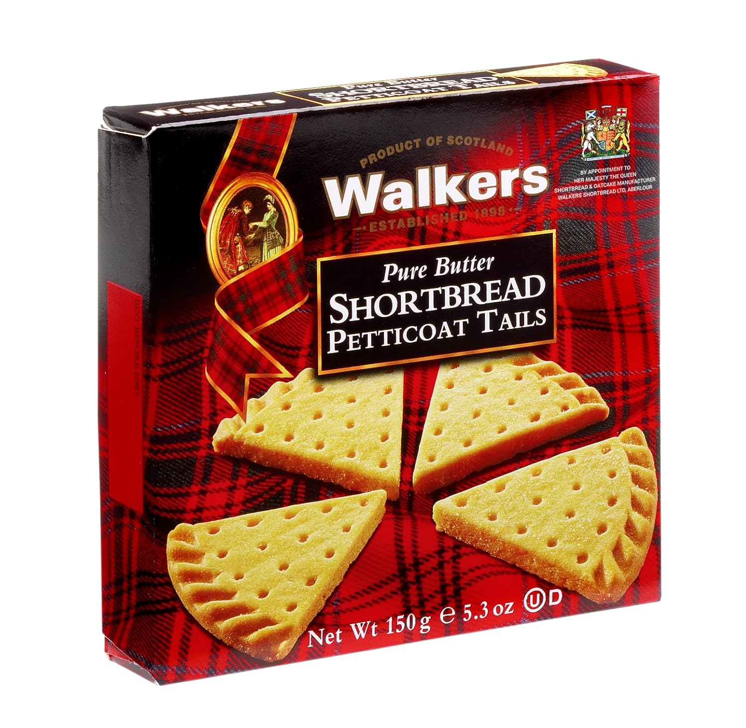 Walker's Shortbread Petticoat Tails Cookies, Pure Butter Shortbread Cookies, 5.3 Oz Box