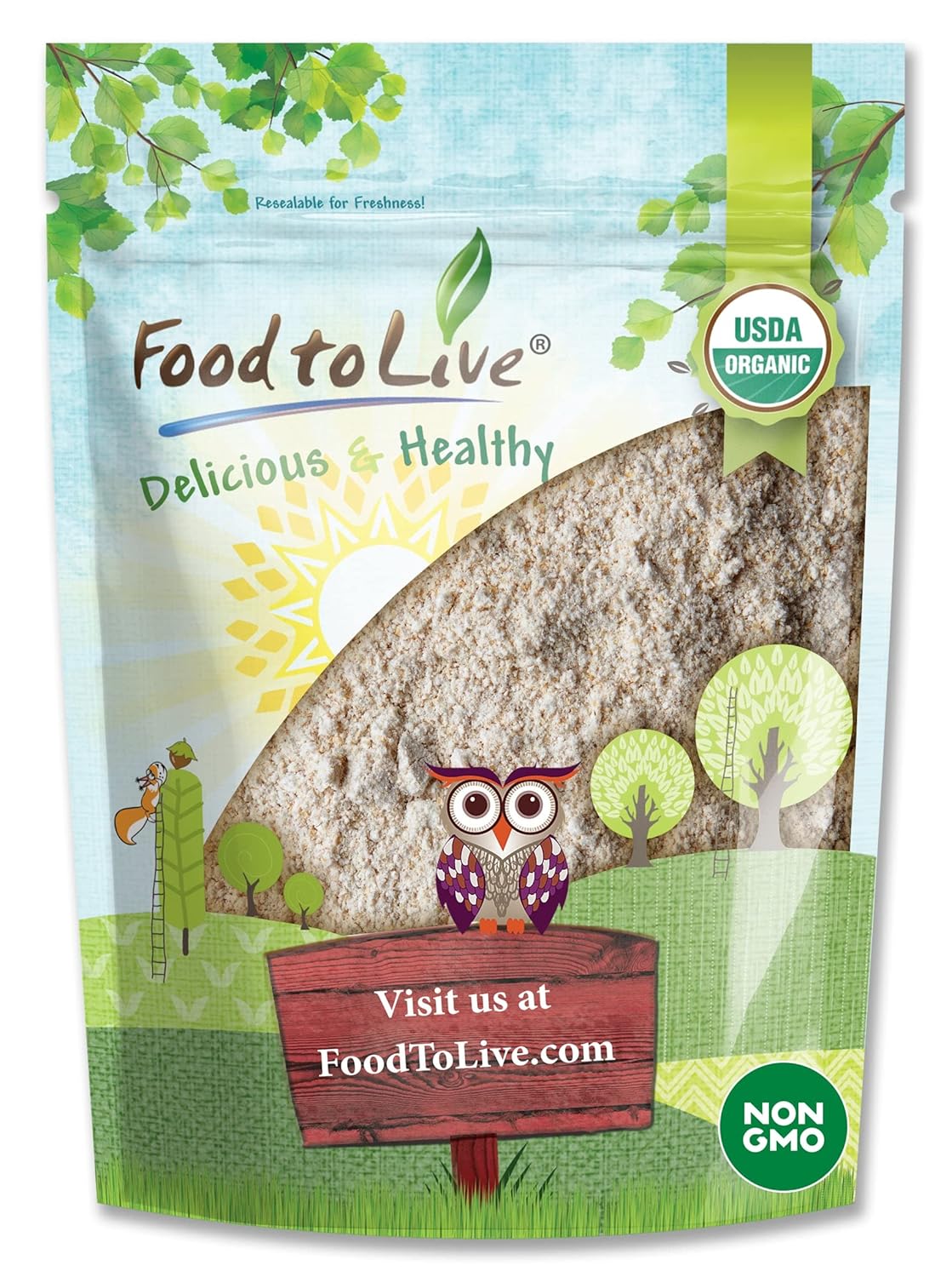 Food to Live Organic Whole Grain Buckwheat Flour, 4 Pounds – Non-GMO, Kosher, Unbleached, Unbromated, Unenriched, Stone Ground, Powder, Meal, Sirtfood, Bulk