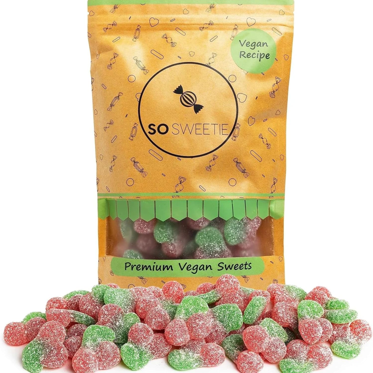 SoSweetie VEGAN Fizzy Cherry Sweets | Pick and Mix Fizzy sweets in a resealable pouch
