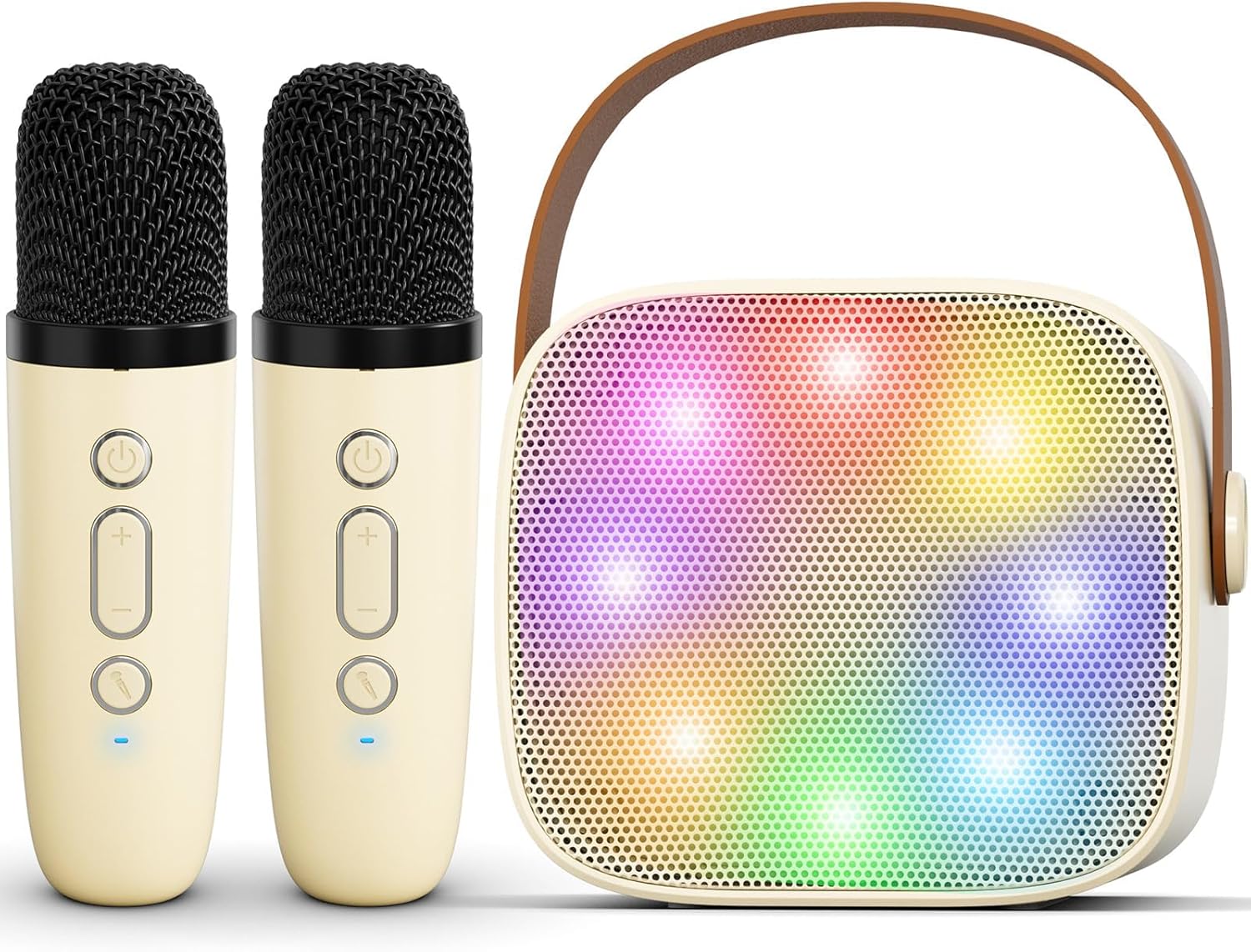 Mini Karaoke Machine for Kids Adults, Portable Bluetooth Karaoke Speaker with 2 Wireless Microphones for Girls Boys 3-11,12+ Years Old, Gifts for Family Home Birthday Party