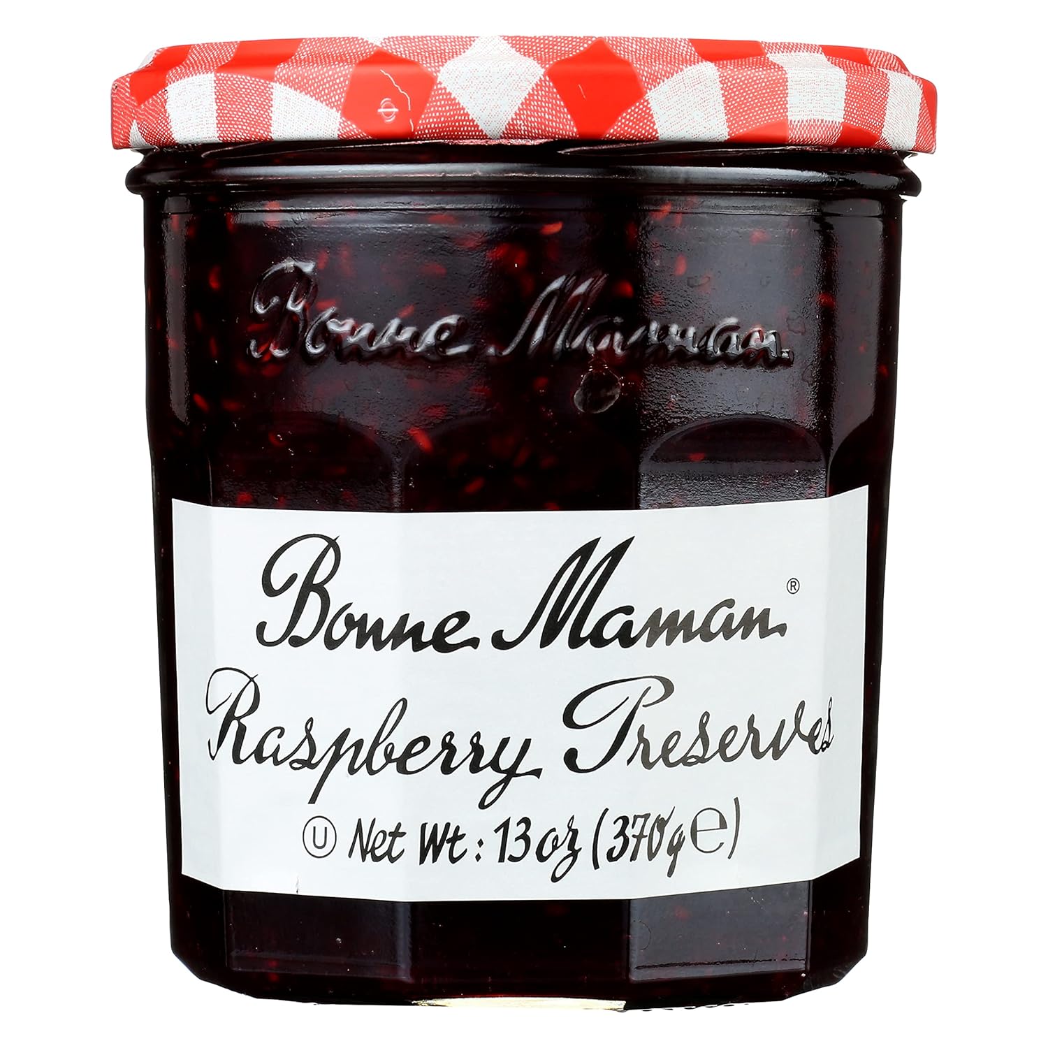 Bonne Maman Raspberry Preserves, 13 oz Glass Jars (Pack of 6) – Non-GMO, Made with Simple Ingredients