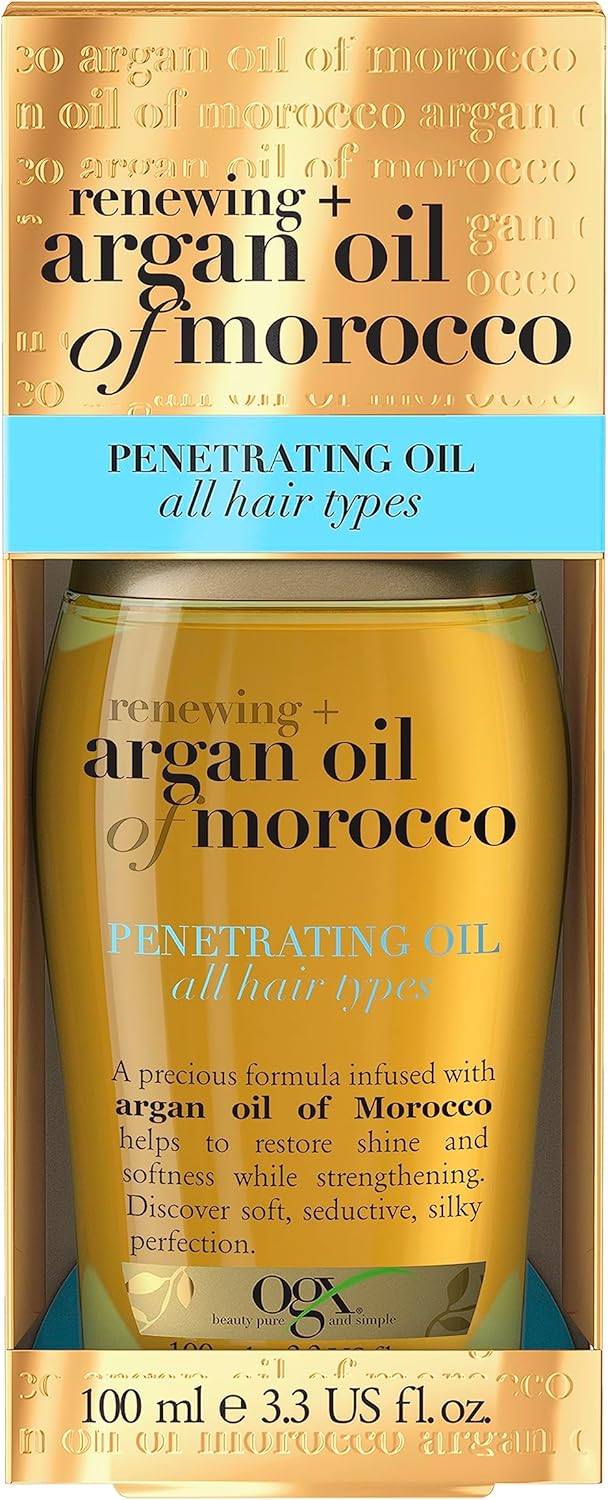 OGX Argan Oil of Morocco Extra Penetrating Hair Oil for Dry and Damaged Hair, Intense Hydration and Frizz Control, Infused with Natural Argan Oil, Suitable for All Hair Types, 100ml