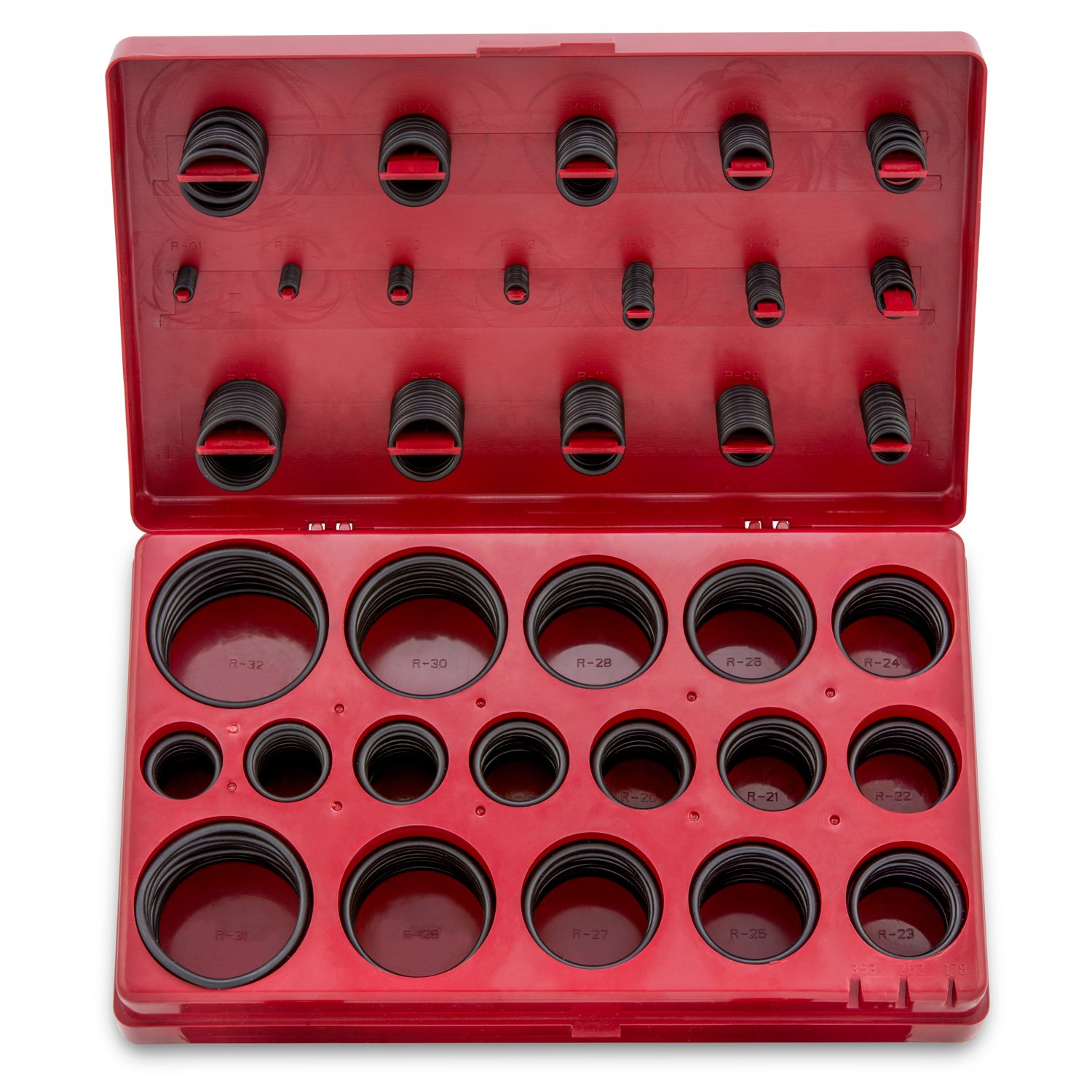 NEIKO 407 Rubber O-Ring Assortment Kit, Buna-N Gasket Sealing Rings and Replacement O-Rings, 32 SAE Sizes, 407-Piece Kit