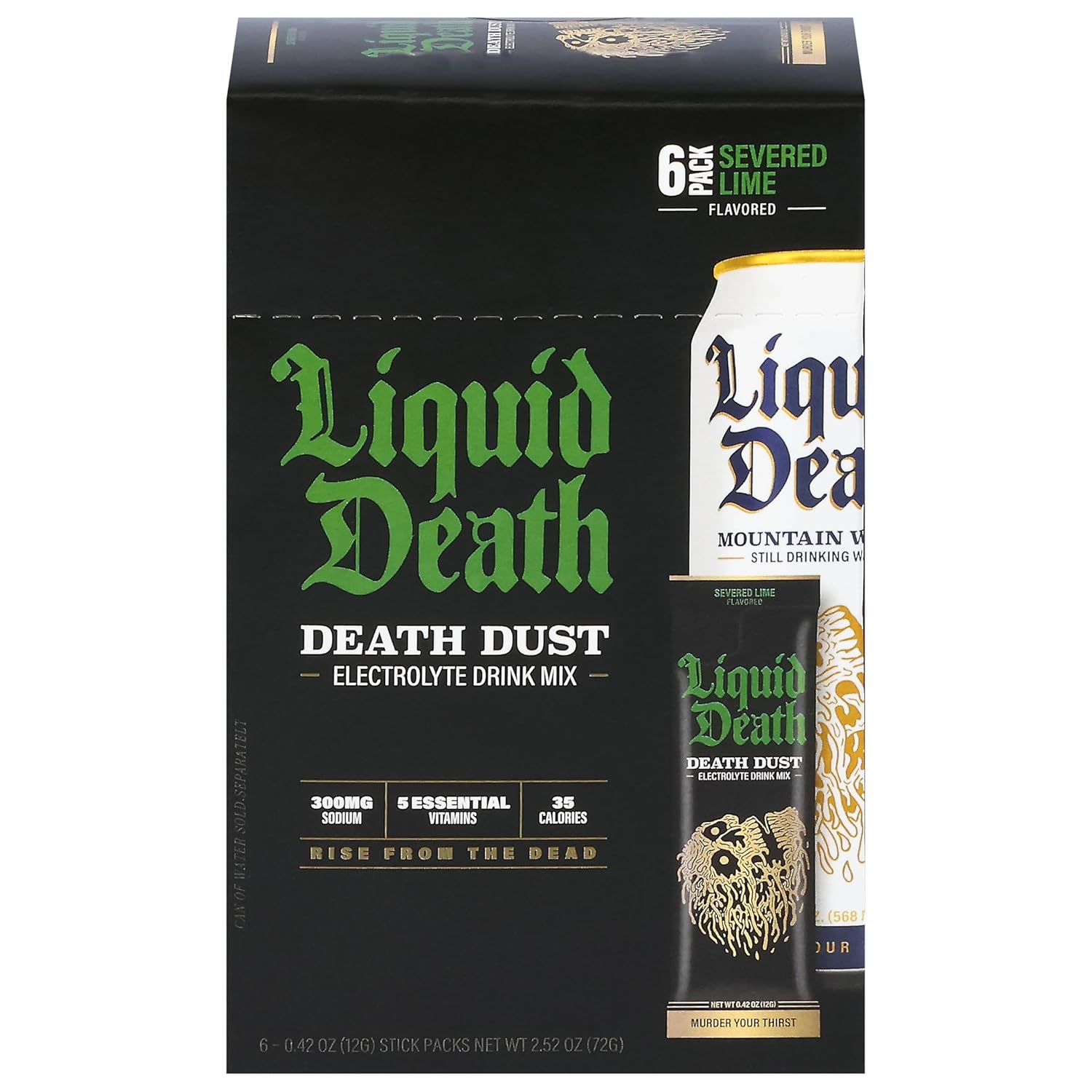 Liquid Death, Drink Mix Death Dust Lime 6Pk, 2.52 Ounce