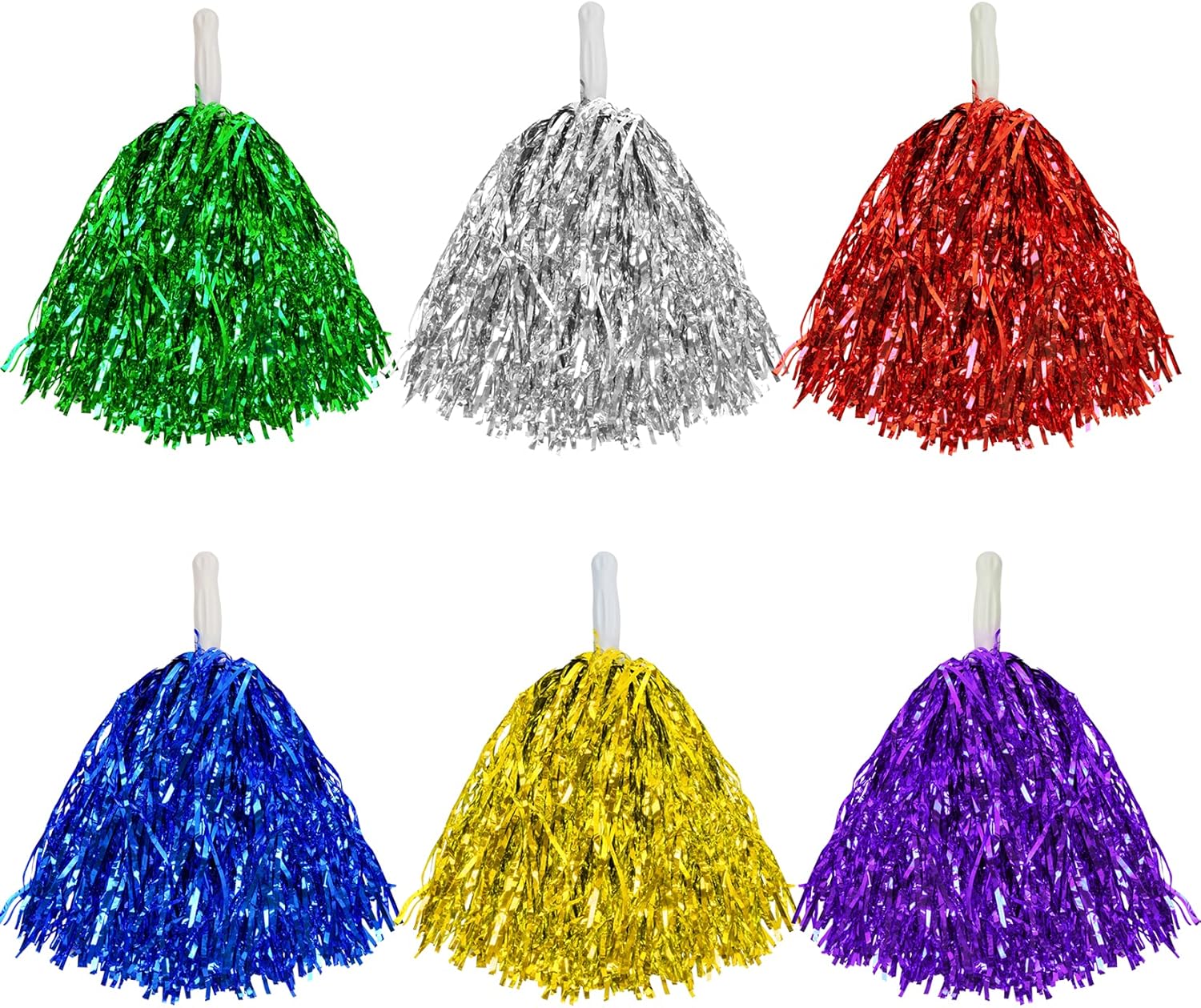 baotongle 12 PCS Cheerleading Squad Spirited Fun Poms Pompoms Cheer Costume Accessory for Party Dance Sports